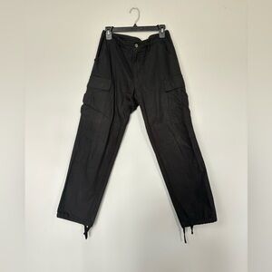 Mens Black Carhartt Cargo Pants Size M Adjustable Cuffs Classic Comfort Utility